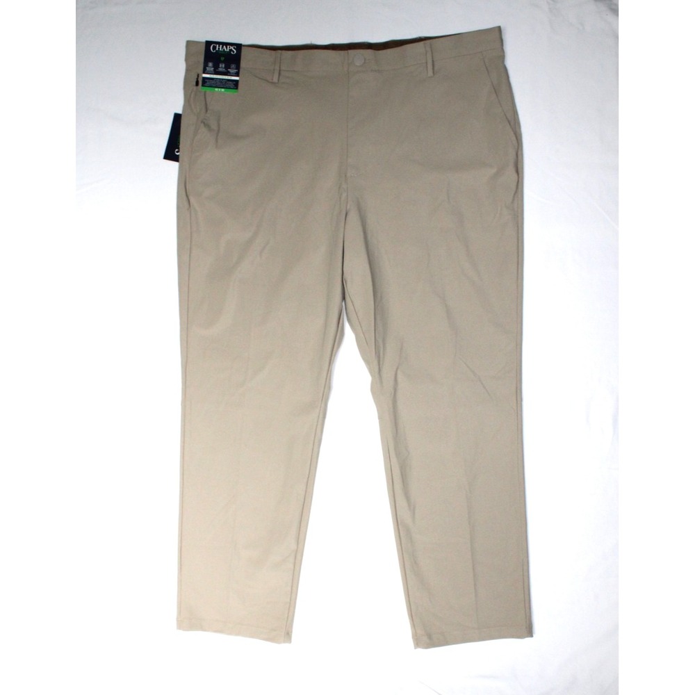 Chaps Golf Performance Slimming Fit Stretch Breathable Khaki Tan Pants 42x30 NWT